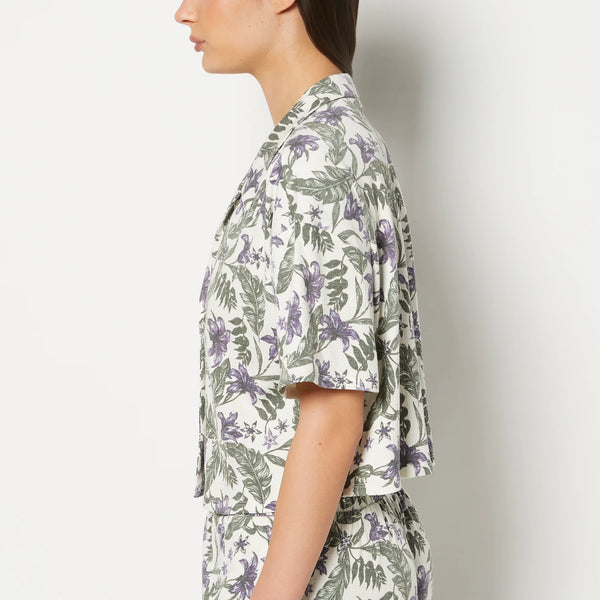 La Senza Casual Sleep Short Sleeve Textured Knit Button Down