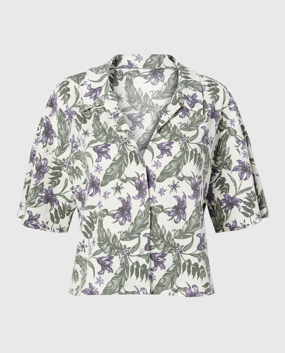 La Senza Casual Sleep Short Sleeve Textured Knit Button Down