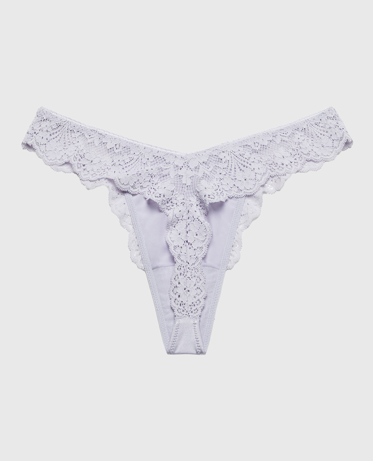 La Senza Diva Thong Panty with Timeless Lace in Cosmic Sky