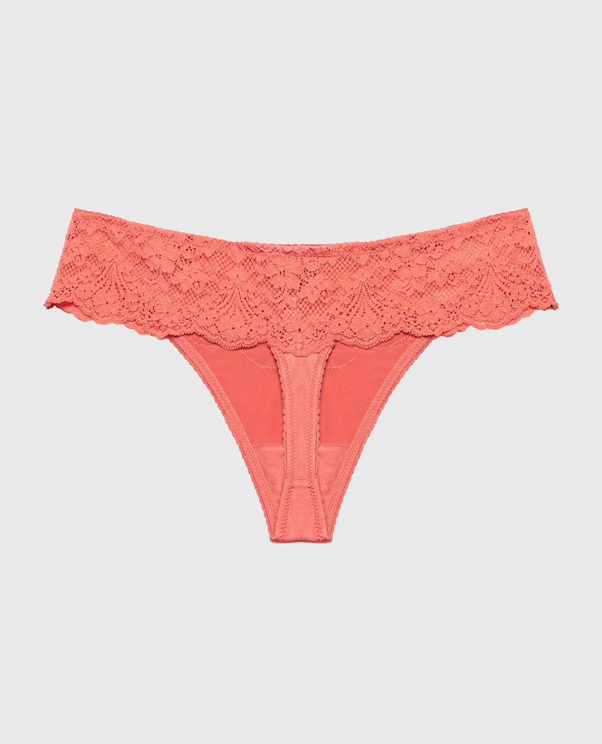 La Senza Diva Thong Panty with Timeless Lace Up Detail in Faded Rose