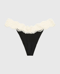 La Senza Diva Thong Panty with Timeless Lace Trim