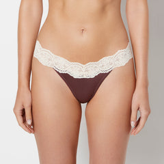 La Senza Diva Thong Panty with Timeless Lace Trim