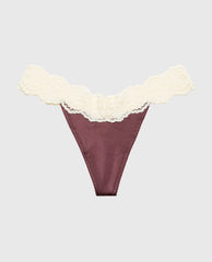 La Senza Diva Thong Panty with Timeless Lace Trim