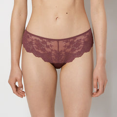 La Senza Diva Cheeky Panty with Timeless Lace in Plum Wine
