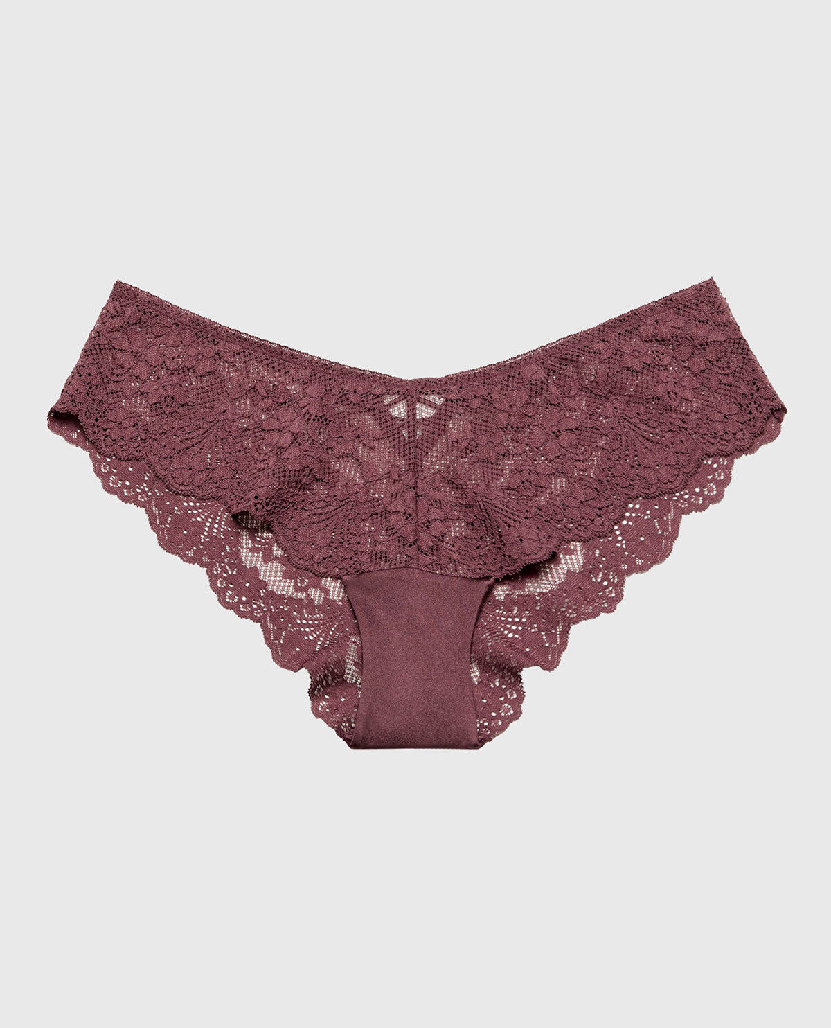 La Senza Diva Cheeky Panty with Timeless Lace in Plum Wine