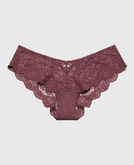 La Senza Diva Cheeky Panty with Timeless Lace in Plum Wine