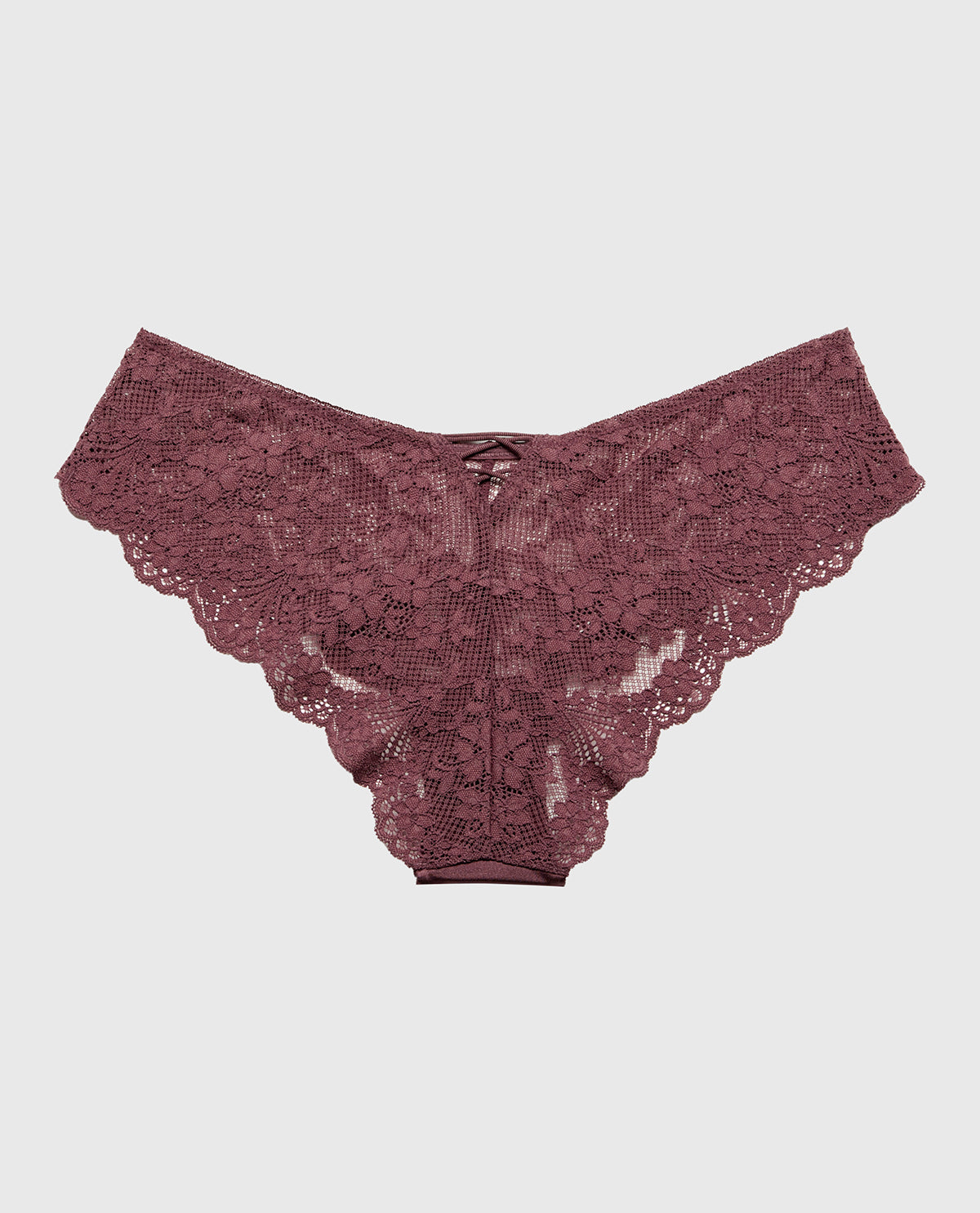 La Senza Diva Cheeky Panty with Timeless Lace in Plum Wine