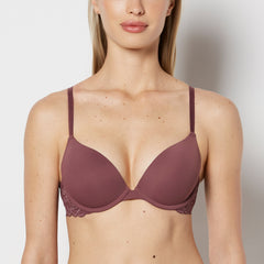 La Senza Push Up Bra with Poetic Lace Wing in Plum Wine