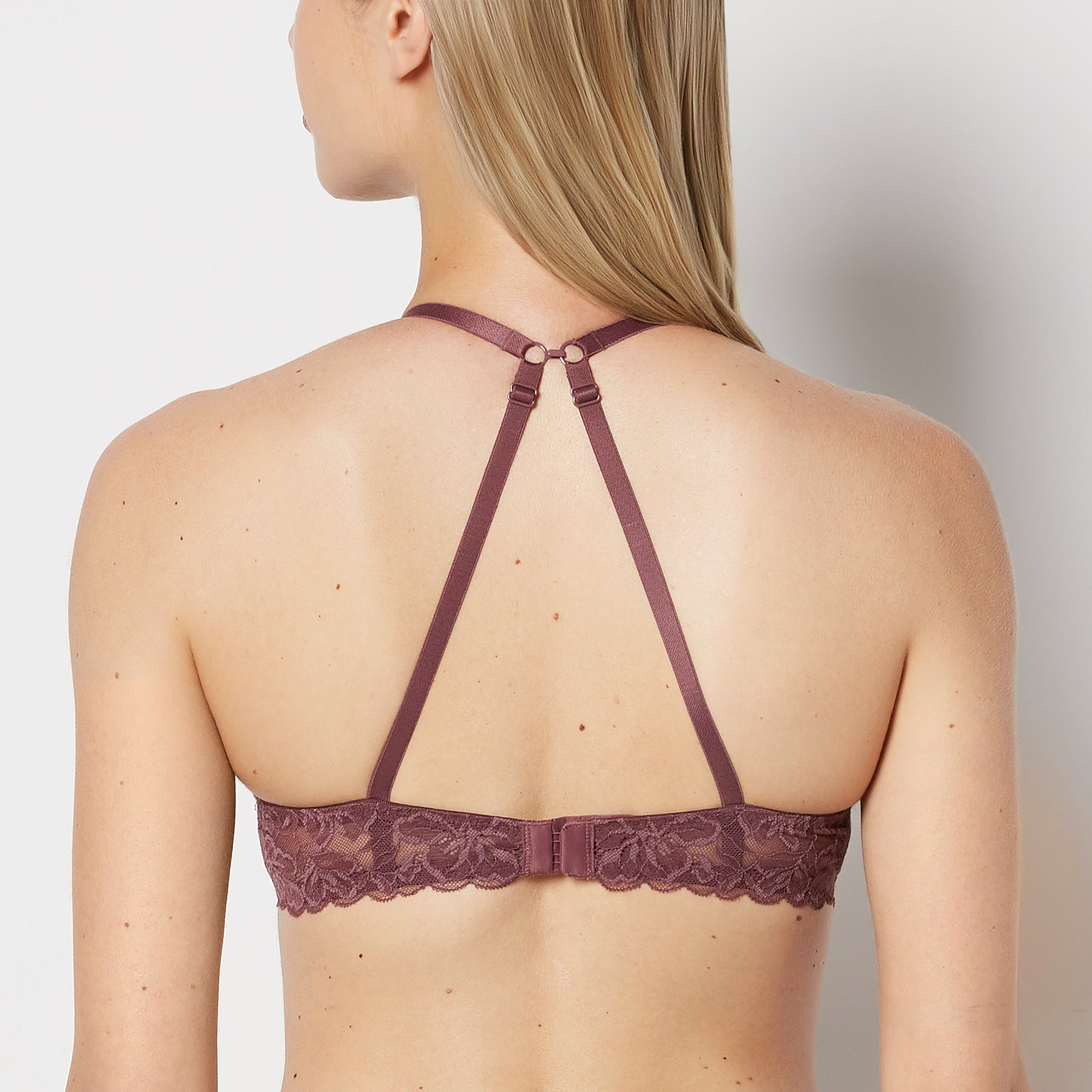 La Senza Push Up Bra with Poetic Lace Wing in Plum Wine