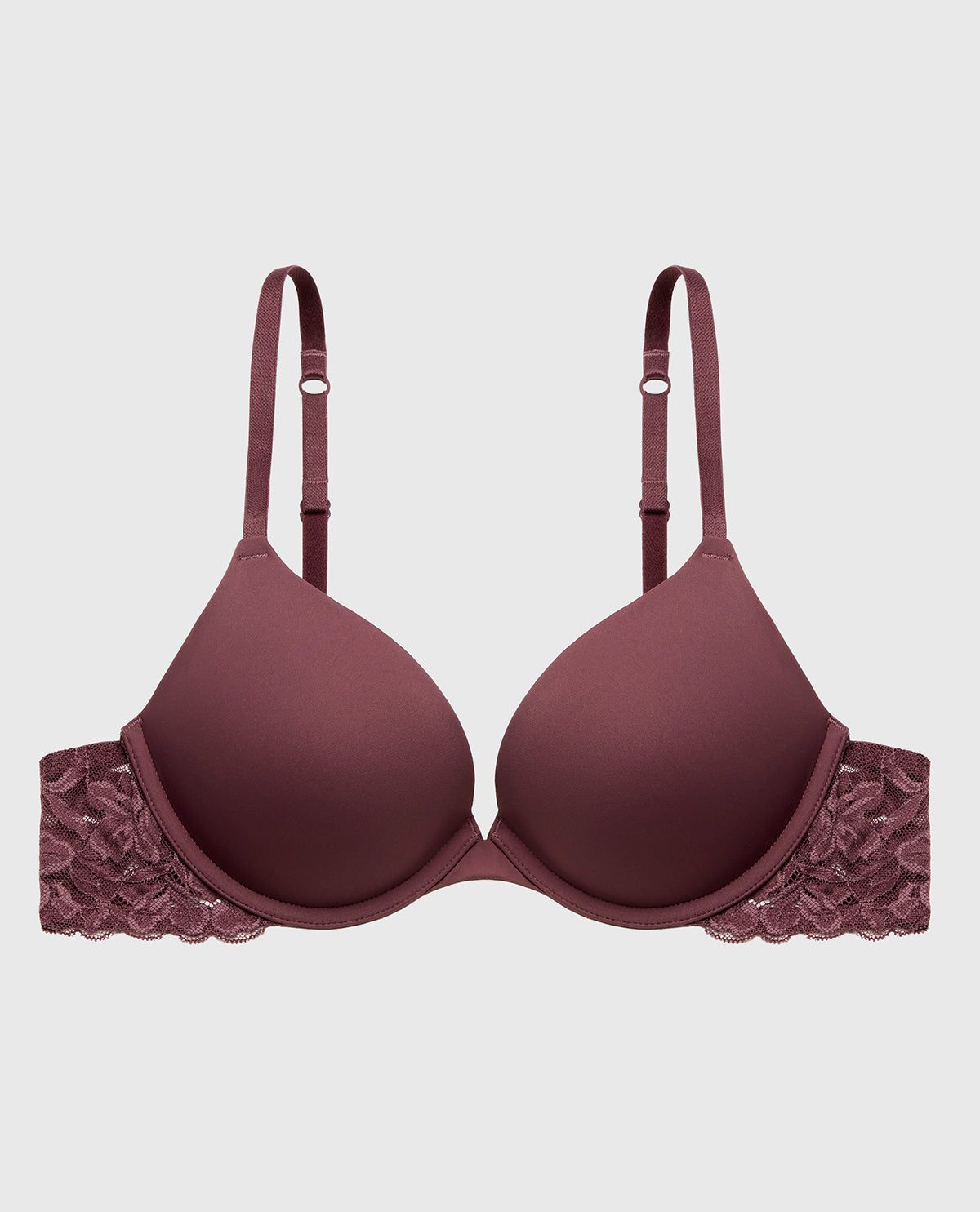 La Senza Push Up Bra with Poetic Lace Wing in Plum Wine