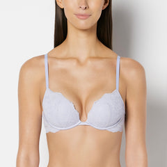 La Senza Push Up Plunge Bra with Timeless Lace in Cosmic Sky