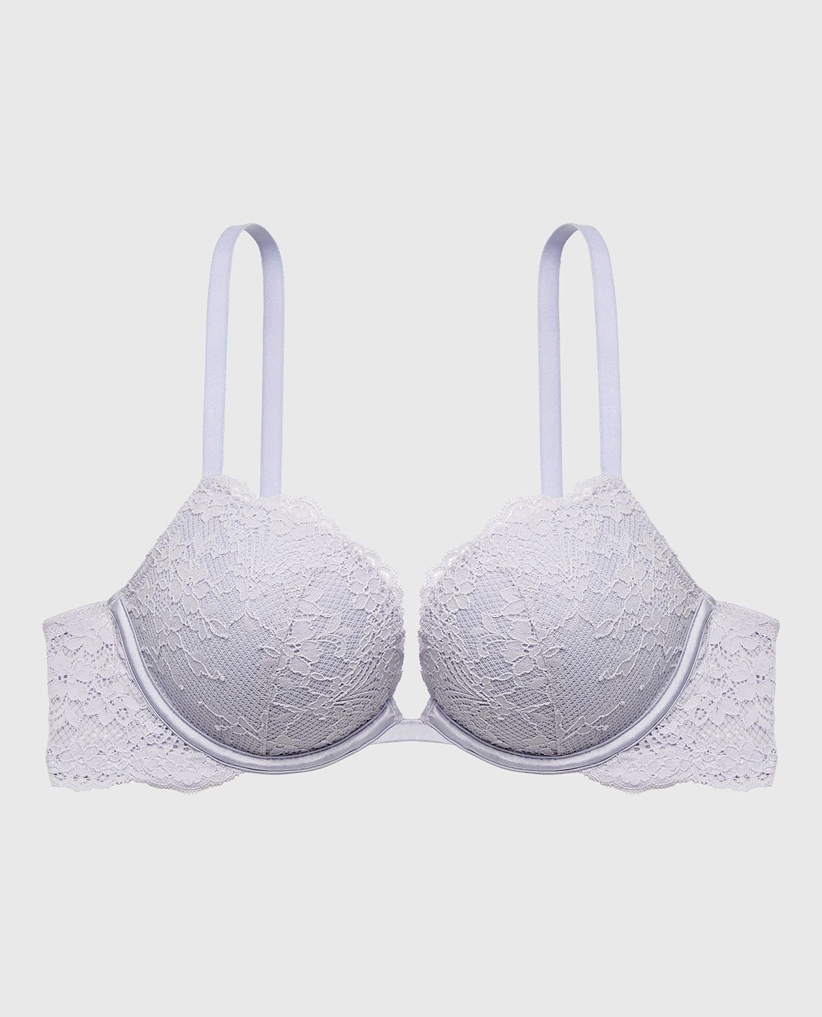La Senza Push Up Plunge Bra with Timeless Lace in Cosmic Sky