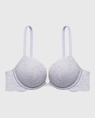 La Senza Push Up Plunge Bra with Timeless Lace in Cosmic Sky