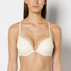 La Senza Up 2 Cup Plunge Bra with Timeless Lace in Pearled Ivory