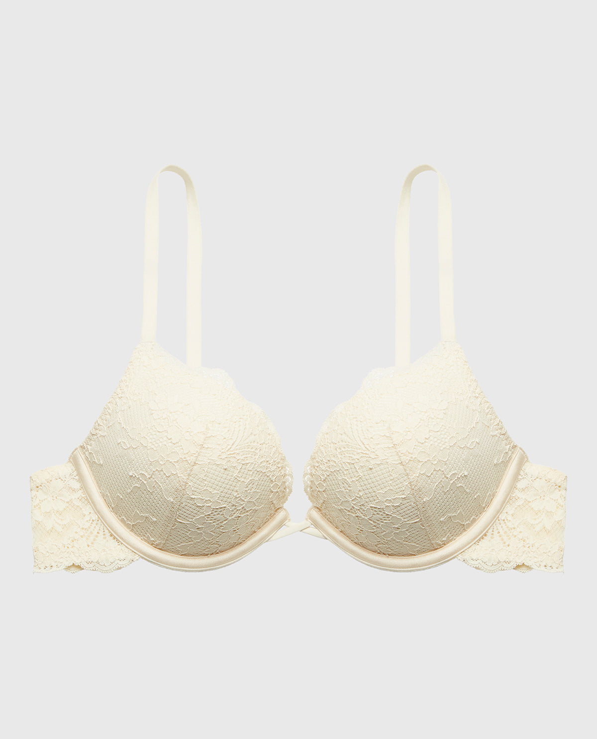 La Senza Up 2 Cup Plunge Bra with Timeless Lace in Pearled Ivory