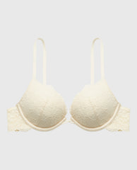 La Senza Up 2 Cup Plunge Bra with Timeless Lace in Pearled Ivory