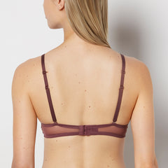 La Senza Up 2 Cup Plunge Bra with Timeless Lace Up Detail in Plum Wine