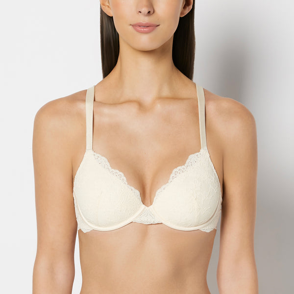 La Senza Lightly Lined Full Coverage Bra with Timeless Lace in Pearled Ivory