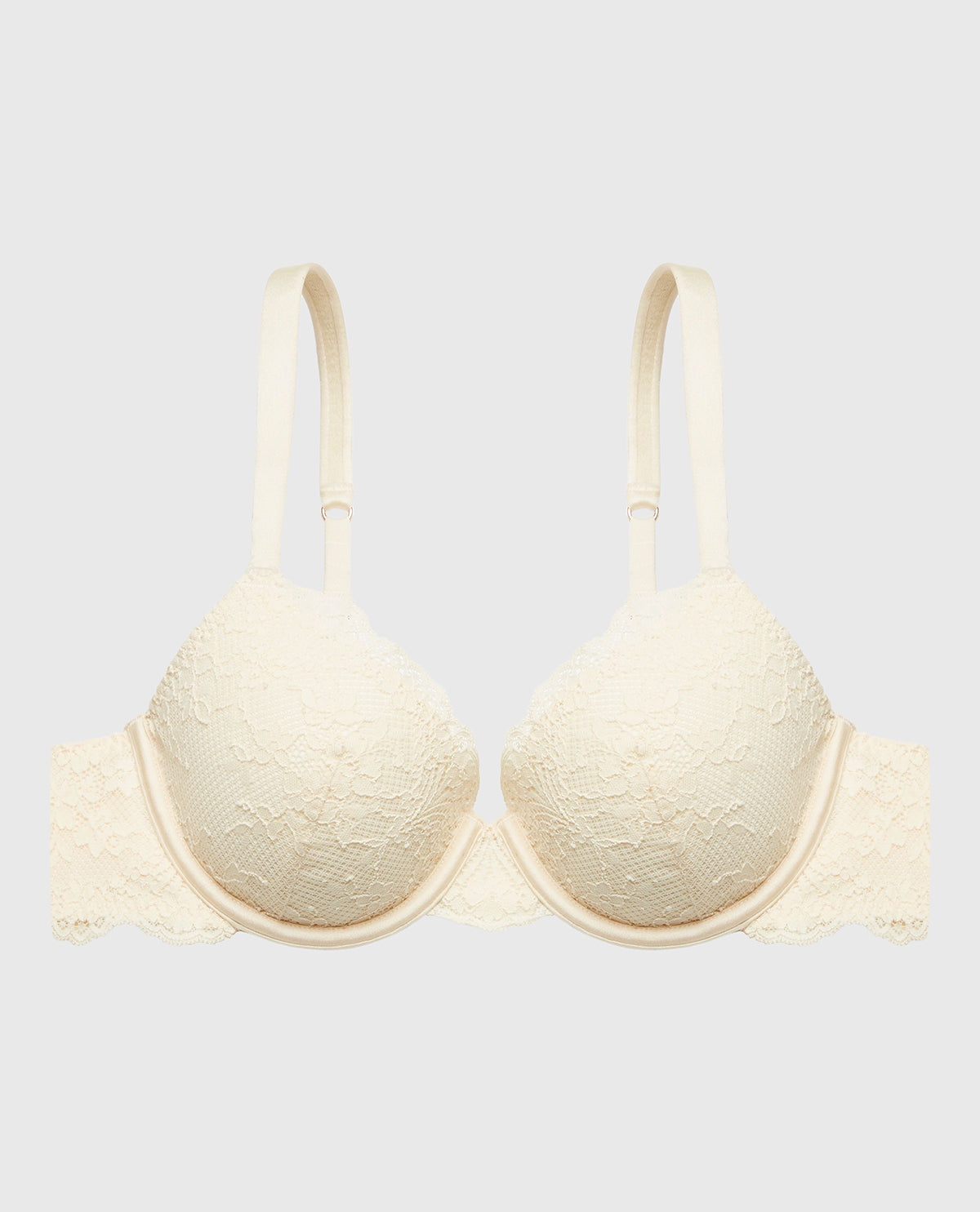 La Senza Lightly Lined Full Coverage Bra with Timeless Lace in Pearled Ivory