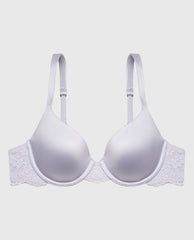 La Senza Lightly Lined Full Coverage Bra with Timeless Lace Wing in Cosmic Sky