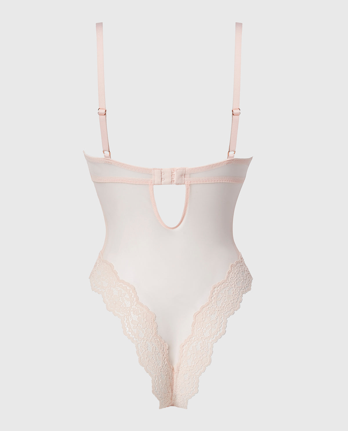 La Senza Lightly Lined Bodysuit with Timeless Lace in Crystal Pink