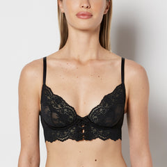 La Senza Designer Collection Unlined Demi Bra in Timeless Lace in Tuxedo Black