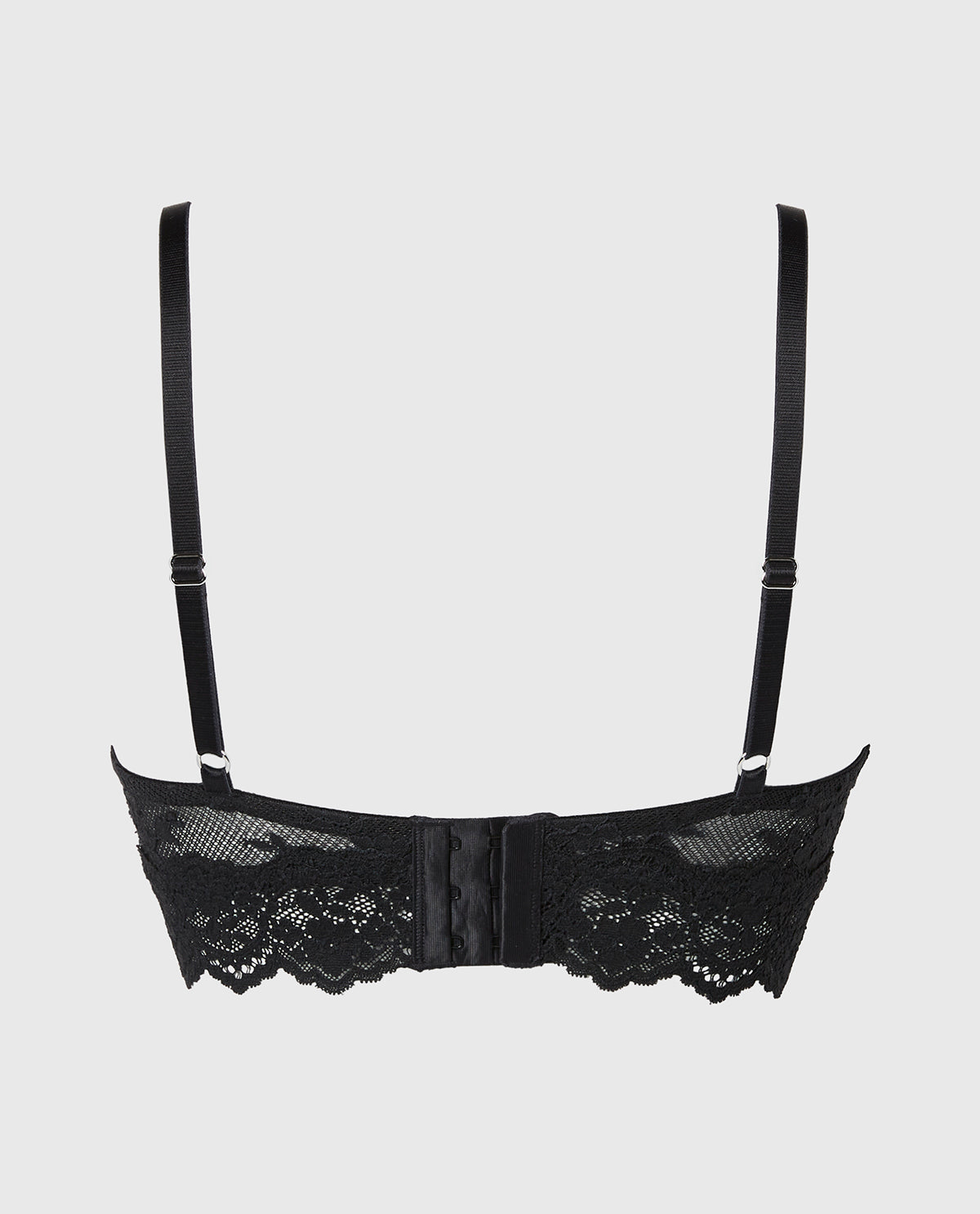 La Senza Designer Collection Unlined Demi Bra in Timeless Lace in Tuxedo Black