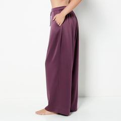 La Senza Casual Sleep Hammered Satin Pant in Blackberry Wine