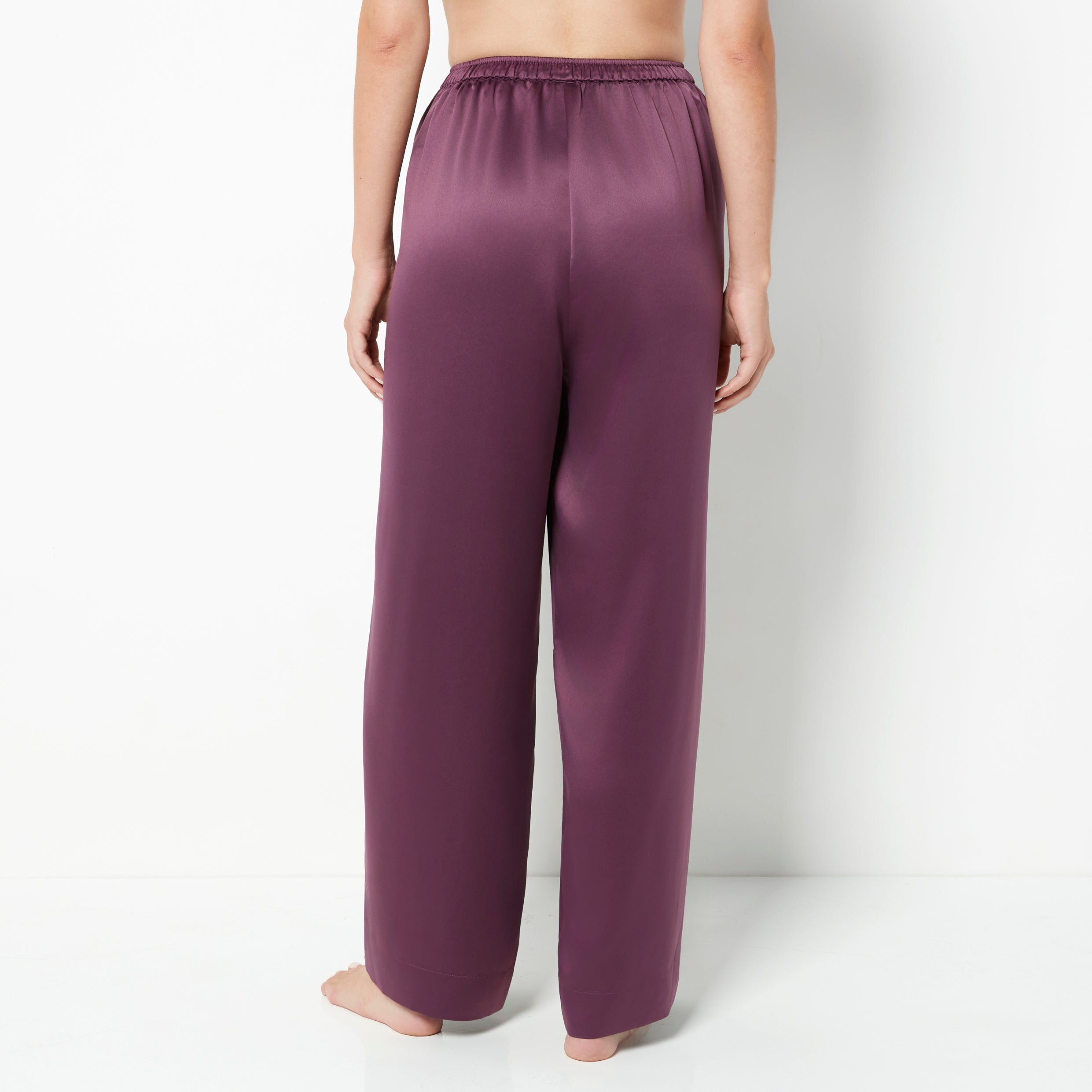 La Senza Casual Sleep Hammered Satin Pant in Blackberry Wine