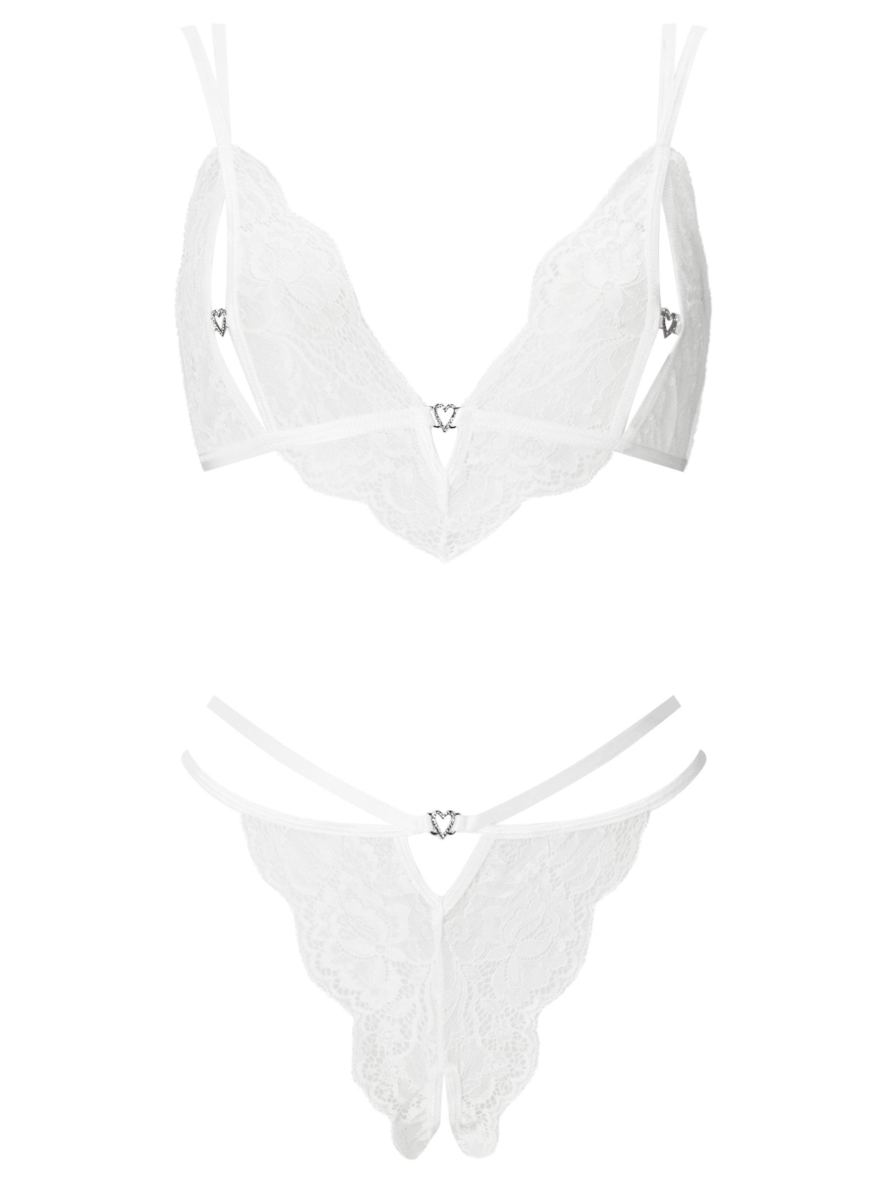 Ann Summers Diamond Heart Crotchless Set