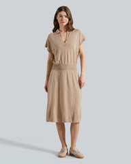 Gant Linen-Blend Collar Dress – Lightweight, Flowy Movement Horn Beige / M