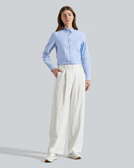 Gant Relaxed Fit Pleated Cotton Pants – Tailored Detailing, Soft Drape White / 36