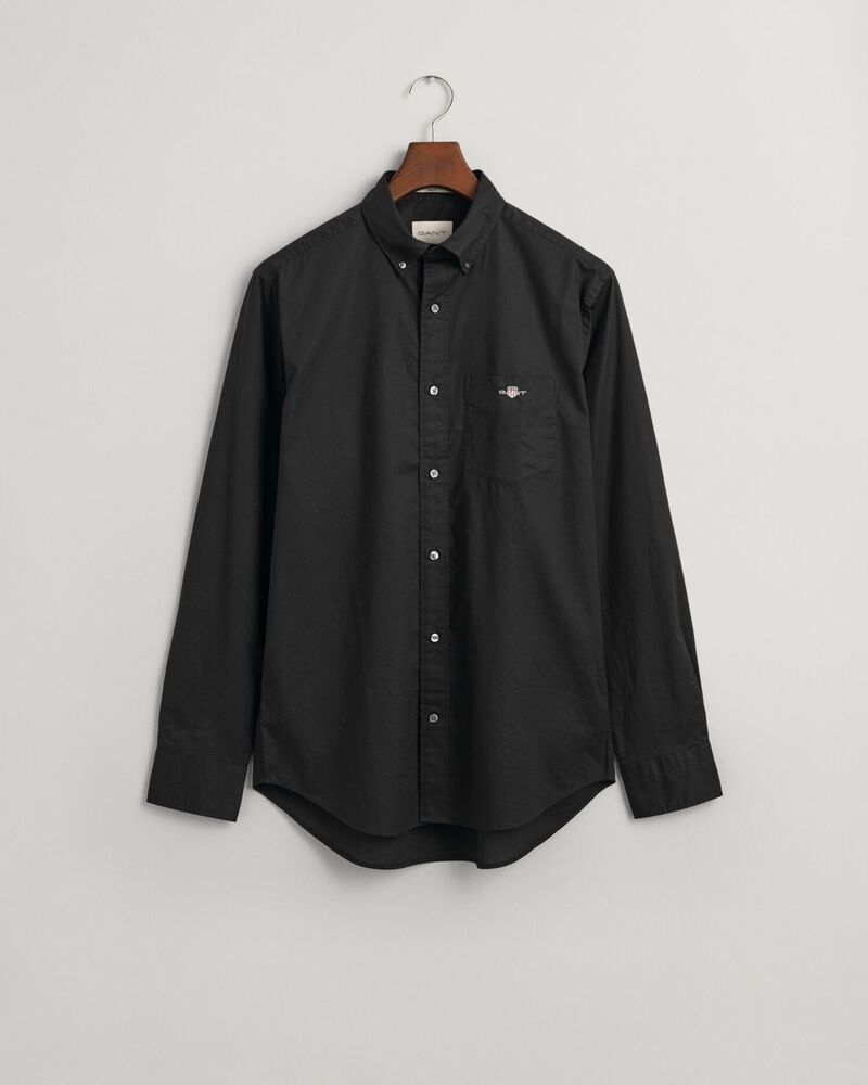 Regular Fit Poplin Shirt Black / S