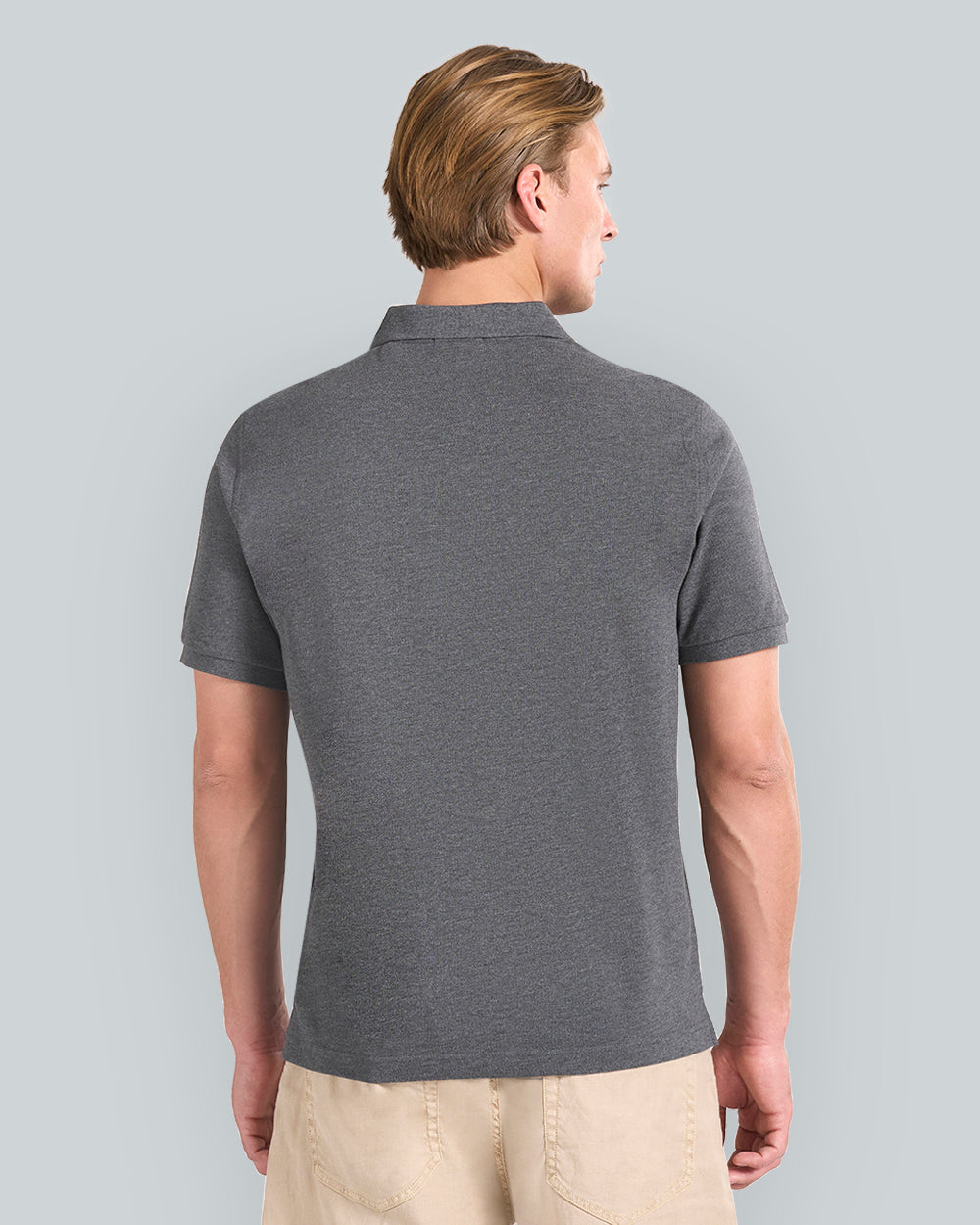 Regular Fit Shield Piqué Polo Shirt Antracit Melange / L