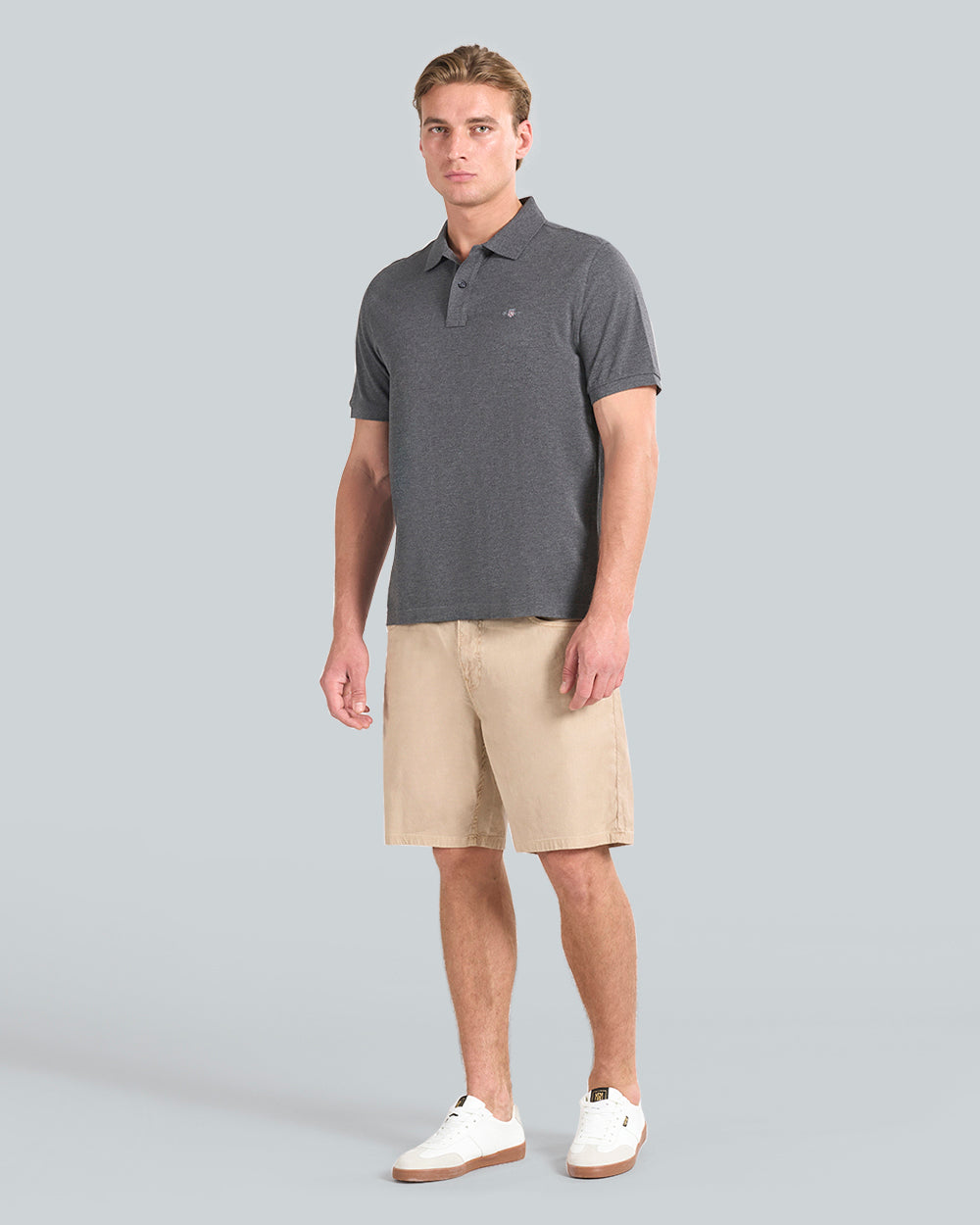 Regular Fit Shield Piqué Polo Shirt Antracit Melange / L