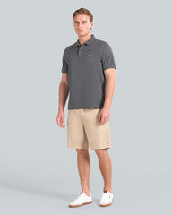 Regular Fit Shield Piqué Polo Shirt Antracit Melange / L