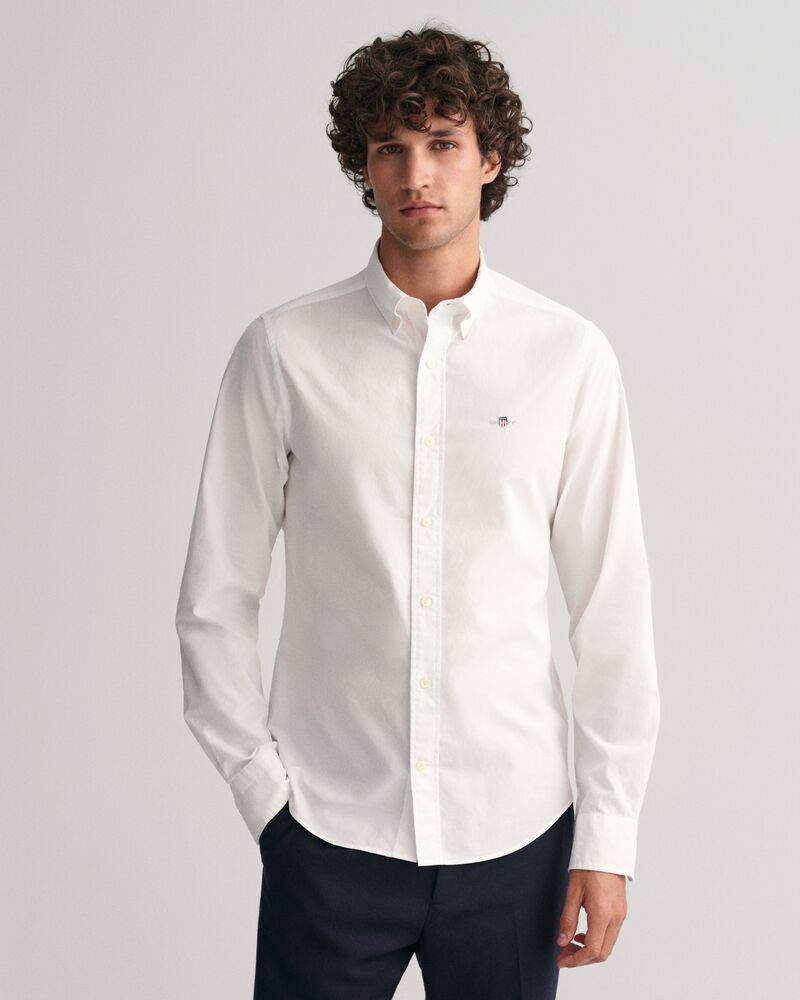 Slim Fit Poplin Shirt S / White