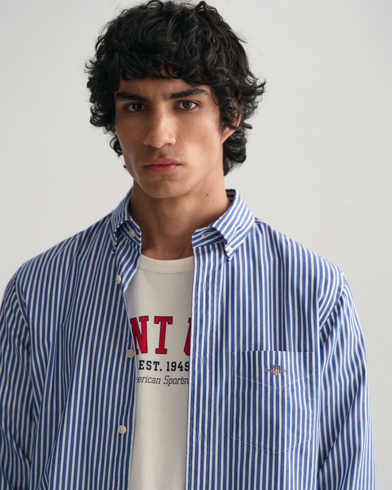 Regular Fit Striped Poplin Shirt