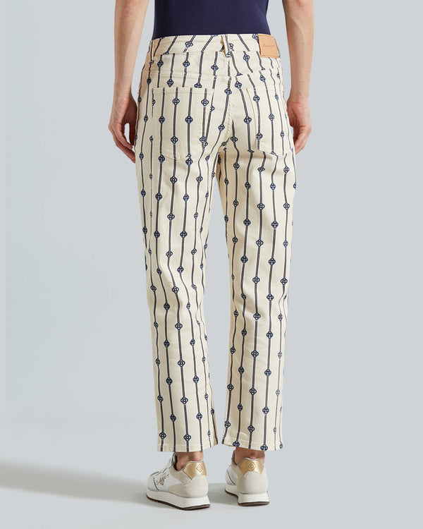 Straight Monogram Striped Jeans
