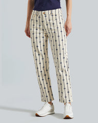 Straight Monogram Striped Jeans Cream / 30