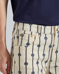 Straight Monogram Striped Jeans Cream / 30