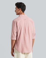 Regular Fit Seersucker Stripe Shirt Sunset Pink / L