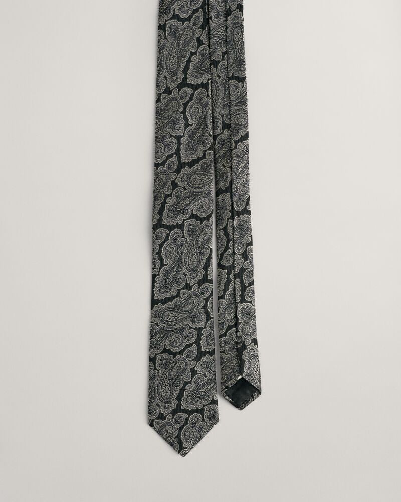 Paisley Silk Tie Black / Onesize