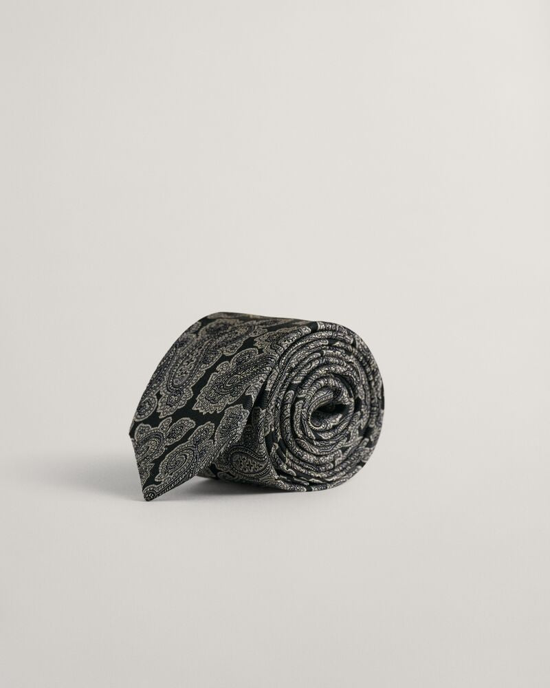 Paisley Silk Tie Black / Onesize