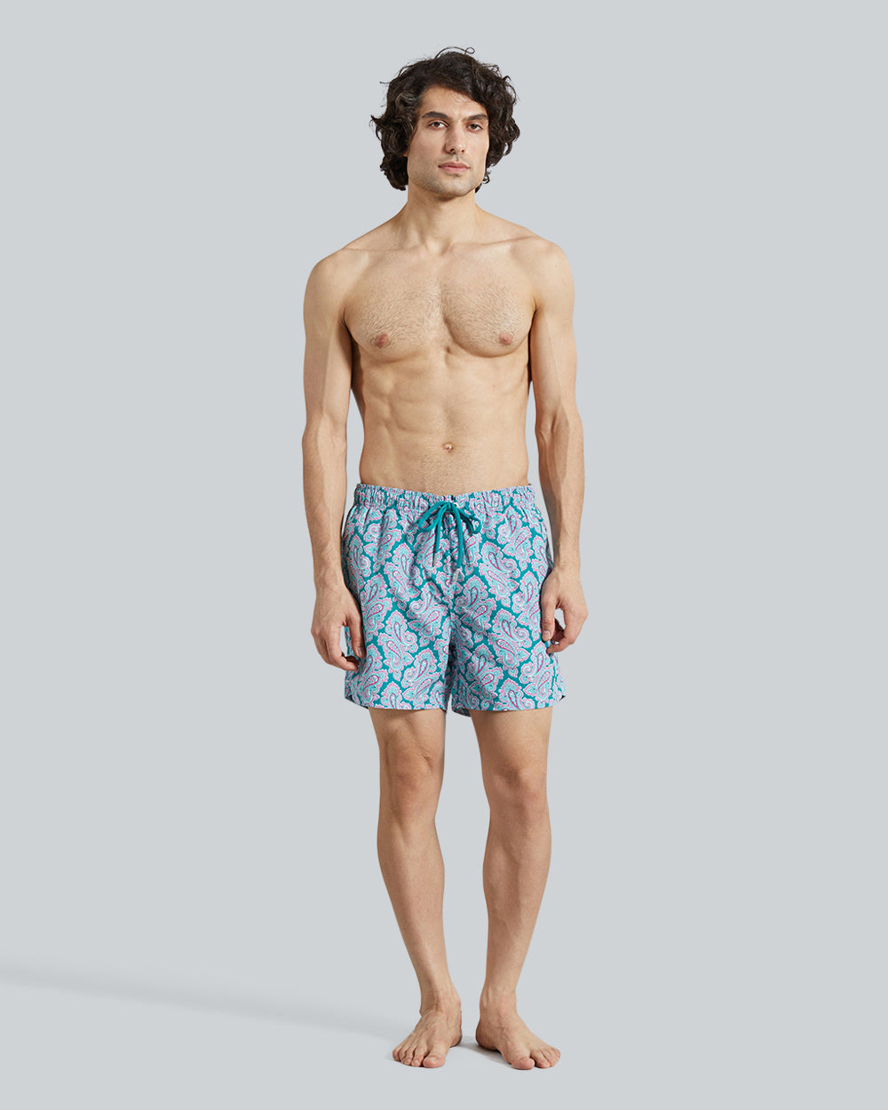 Gant Paisley Print Swim Shorts – Quick-Dry Fabric, Tailored Shape Ocean Turquoise / L