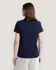 SLIM SHEILD CAP SLEEVE PIQUE POLO Blue / M