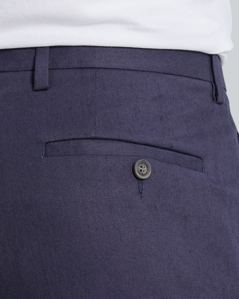Slim Fit Cotton Linen Suit Pants Marine / 52