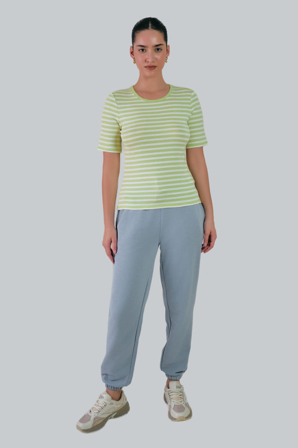 Slim Striped 1X1 Ribbed T-Shirt