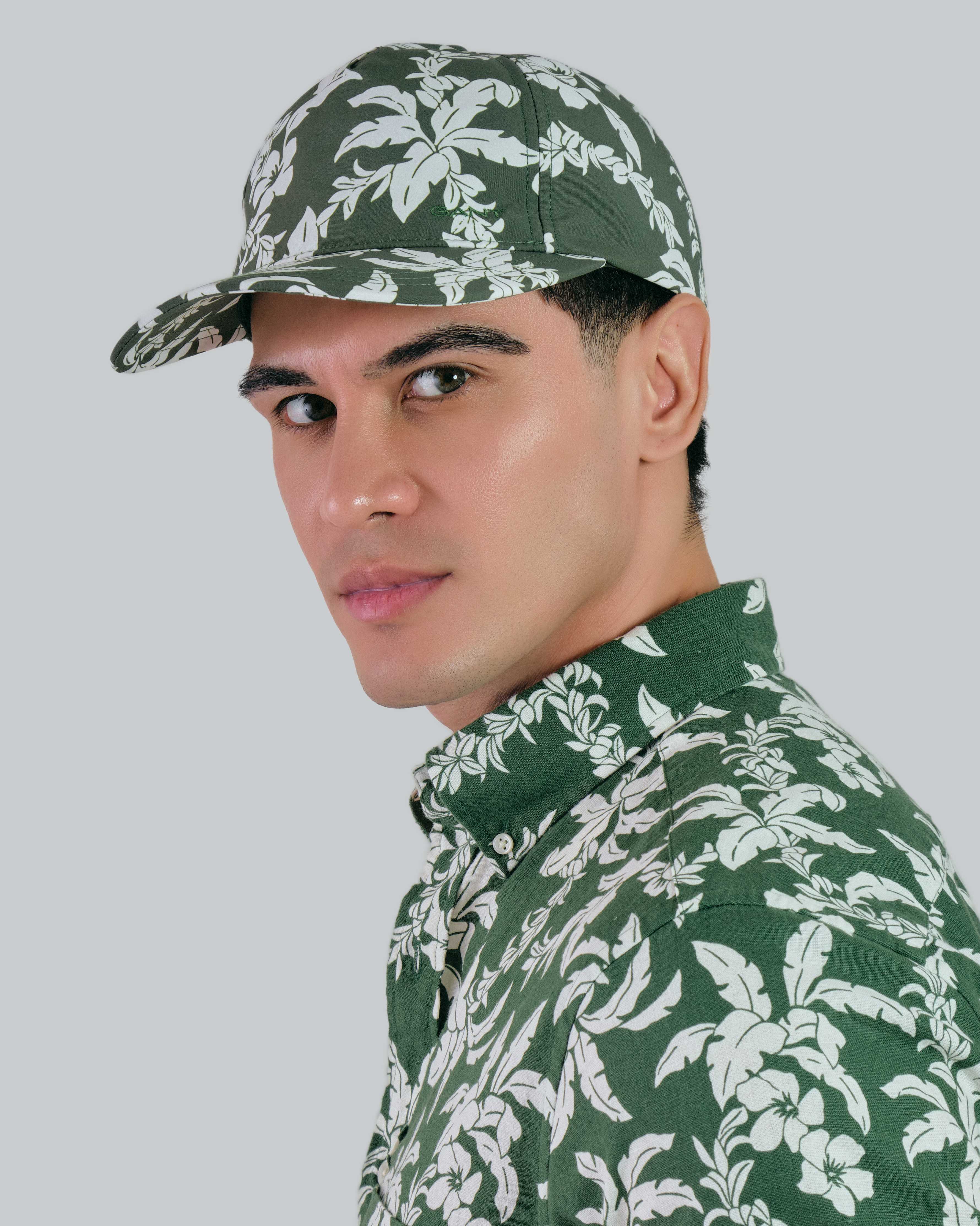 Palm Lei Printed Cap Pine Green / ONESIZE