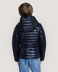 Teen Girls Shiny Lightweight Padded Down Jacket Black / 134/140